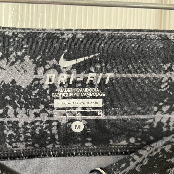 NIKE Cropped Epic Viper Print Black Gray Running Tights Size Medium - Picture 7 of 13